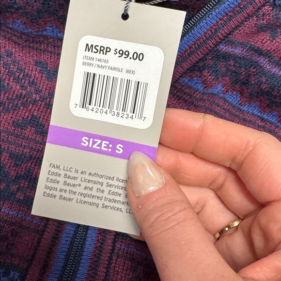 Eddie Bauer fair isle 1/2 zip sweater S // 011167 - Picture 3 of 3